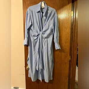 H&M blue button down dress